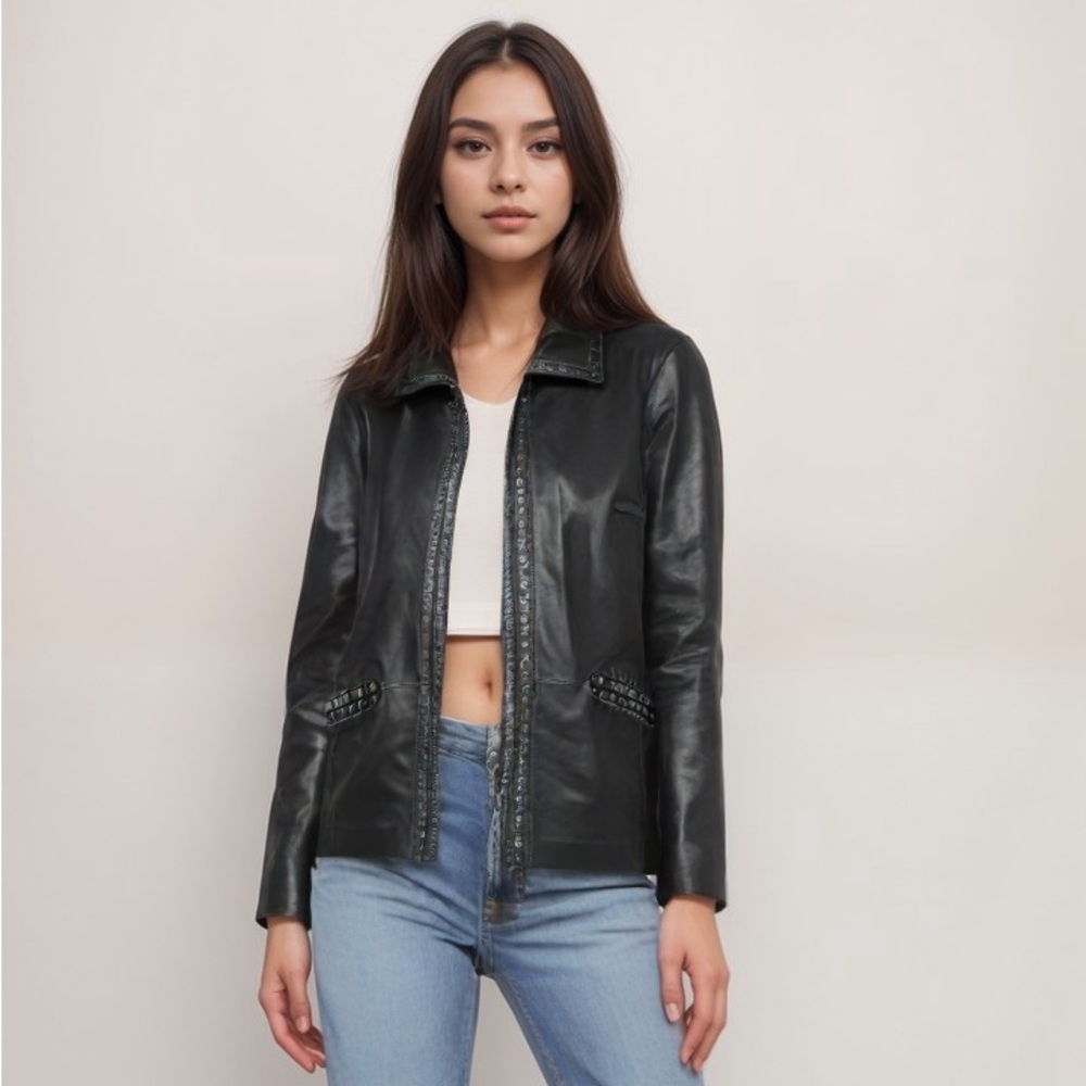 Black Leather Women's Jacket
